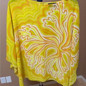 Bob Mackie Colorful Bateau Neckline Blouse Womenʻs Size Large